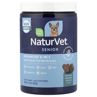 Senior Advanced 5-in-1 with Pavo Tail Mushroom, para Perros, Hickory Smoked Tocino, 120 Soft Chews, 12.6 oz (360 g)