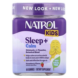 Niños, Sueño + Calm Gomitas, 4+ Años, Fresa, 60 Gomitas