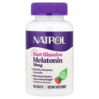 Melatonina, Fast Dissolve, Fresa, 10 mg, 100 tabletas