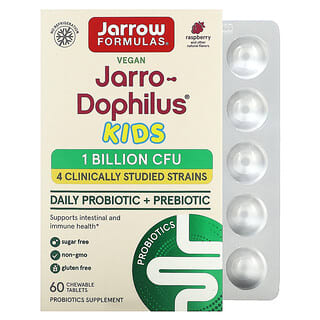 Jarro-Dophilus® para Niños, Diario Probióticos + Prebiótico, Frambuesa 60 Tabletaas Masticables