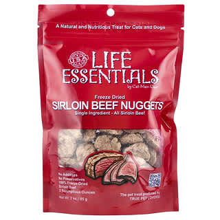 Life Essentials, Freeze Dried Sirloin Res Nuggets, para Gatos and Dogs, 3 oz (85 g)
