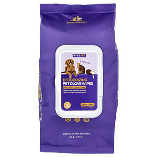Deodorizing Pet Glove Toallitas, para Perros y Gatos, Coconut, 20 Piezas