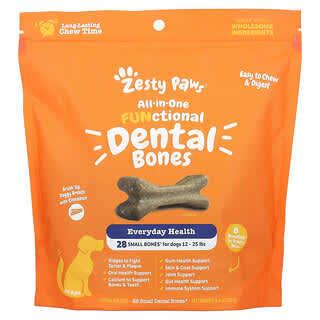 All-In-One Functional Dental Bones, para Perros, All Ages, Cinnamon, 28 Small Dental Bones, 8.4 oz (238 g)