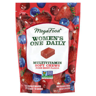 Mujer One Diario Multivitamínico, Mixed Berry, 30 Individually Wrapped Soft Chews