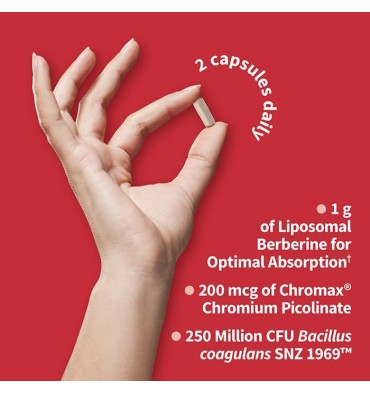 Berberina Liposomal y Picolinato de Cromo. 60 vcaps