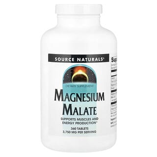 Source Naturals, Malato de Magnesio (1,250 mg). 360 tabs