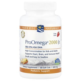 ProOmega 2000 Jr., Fresa, 650 mg, 60 softgels
