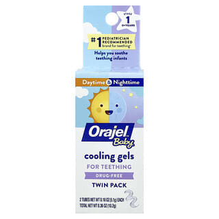 Bebé Daytime + Nocturno Cooling Gels para Teething, 0+ años, 2 Tubes, 0.18 oz (5.1 g) Each
