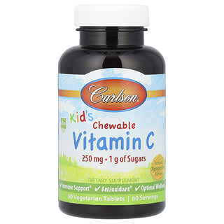 Vitamina C, para Niños, masticable, sabor Mandarina, 250 mg. 60 V-tabs.