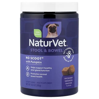 No Scoot®, Stool & Bowel With Calabaza, para Perros, Hickory Smoked Tocino, 120 Soft Chews, 12.6 oz (360 g)