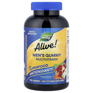 Multivitamínico para Hombre, Alive!, sabor Frutas. 150 gomitas.