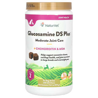 Glucosamine DS Plus, Moderate Joint Care Plus Chondroitin & MSM, para Perros y Gatos, Level 2, 240 Soft Chews, 1 lb 4 oz (576 g)