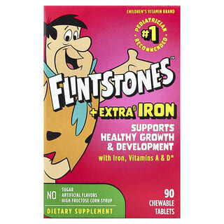 Niños Multivitamínico, + Extra Hierro, 90 tabletas masticables