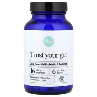Trust Your GUrinario, Probiótico y Prebiótico Diario Esencial 60 Cápsulas