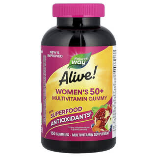 Alive! Mujer 50+ Multivitamínico Gummy, Mixed Berry, 150 gummies