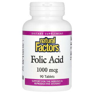 Ácido Fólico, 1,000 mcg, 90 tabs