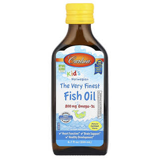 para Niños, Norwegian, The Very Finest Aceite de Pescado, Natural Limón, 800 mg, 6.7 fl oz (200 ml)