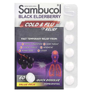 Black Elderberry, Cold & Flu Soporte, 60 tabs