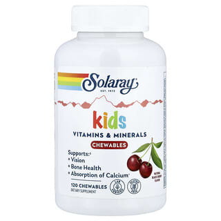 Niños, Vitaminas y Minerales Masticable, Natural Black Cereza, 120 Masticables