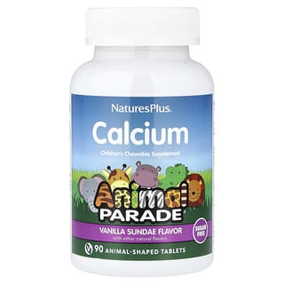 Animal Parade, Calcio Niños masticable Supplement, Vainilla Sundae, 90 Animal-Shaped tabs