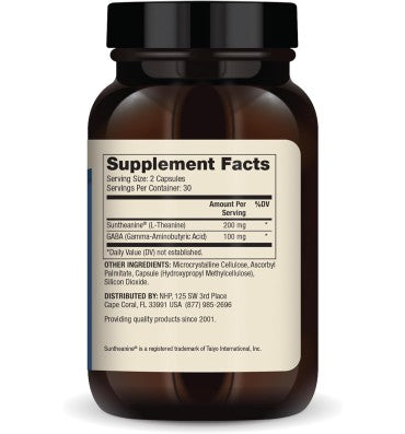 L-Theanine Plus (200 mg) y GABA (100 mg). 2 opc