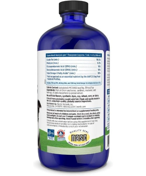 Nordic Naturals, Aceite de Pescado Omega 3 para Perros mediano y grande. 237 y 473 ml.