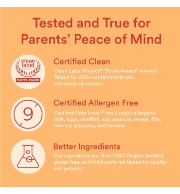 Multivitamínico y Probióticos para Niños, orgánico, sabor Frutas. 120 gomitas.