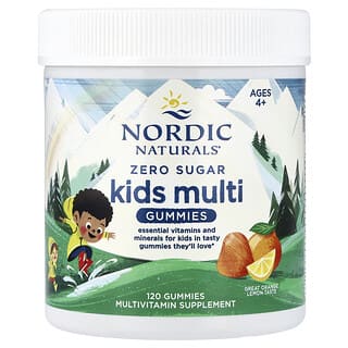 Multivitamínico libre de azúcar, edades 4+, sabor Naranja Limón. 120 gomitas