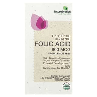 Ácido Fólico From Lemon Peel, 800 mcg, 120 Organic tabs, 800 mcg