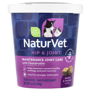 Hip & Joint, Maintenance Joint Care with Chondroitin, para Perros y Gatos, Tocino & Pollo, 70 Soft Chews, 5.4 oz (154 g)