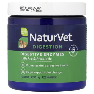 Digestivo Enzymes With Pre & Probiótico, para Perros y Gatos, 4 oz (114 g)