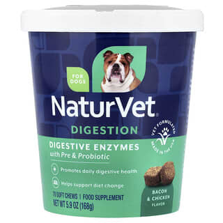 Digestivo Enzymes With Pre and Probiótico, para Perros, Tocino & Pollo, 70 Soft Chews, 5.9 oz (168 g)