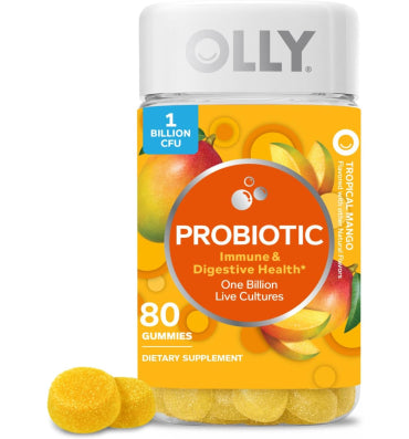 OLLY, Probiotic, soporte sistema Digestivo e Inmune sabor Tropical Mango. 50 y 80 gomitas