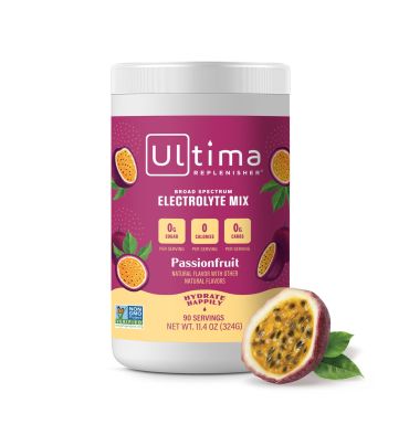 Ultima Replenisher, Mezcla de Electrolitos sin azúcar, sin calorías, sabor Maracuya. 3 opc