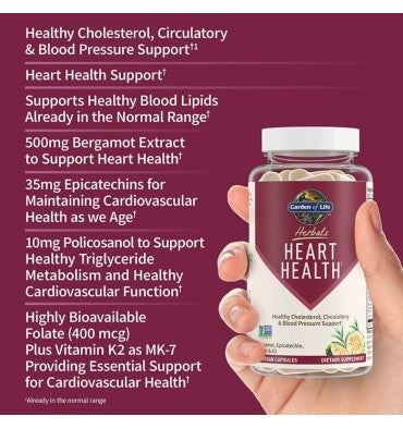 Garden of Life Herbals, Suplemento para Bienestar del sistema Cardiaco. 30 vcaps