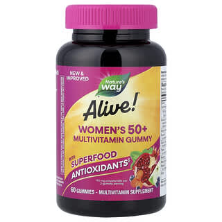 Alive! Mujer 50+ Multivitamínico Gummy, Mixed Berry, 60 gummies