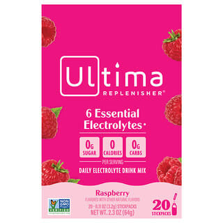 Mezcla de Electrolitos, Frambuesa 20 Sobres, 0.11 oz (3.2 g) Cada Uno