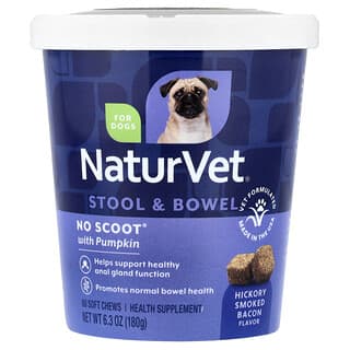 No Scoot® With Calabaza, para Perros, Hickory Smoked Tocino, 60 Soft Chews, 6.3 oz (180 g)