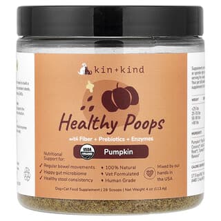 Digestión Saludable with Fiber + Prebiotics + Enzymes, para Perros y Gatos, Calabaza, 4 oz (113.4 g)