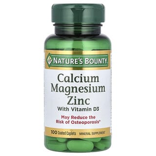 Nature's Bounty, Calcium Magnesium Zinc with Vitamina D3, 100 Coated Caplets