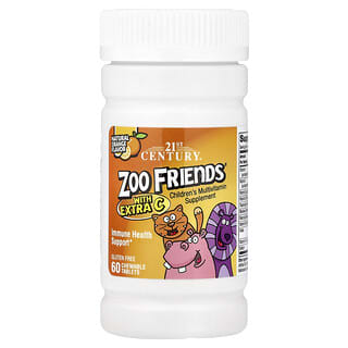 Zoo Friends con Extra C, Natural Naranja, 60 Tabs Masticables