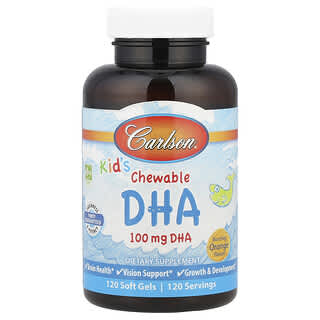 Niños masticable DHA, Bursting Naranja, 120 softgels