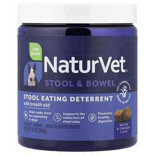 Stool & Bowel, Stool Eating Deterrent with Breath Aid, para Perros, Tocino & Pollo, 130 Soft Chews, 10 oz (286 g)
