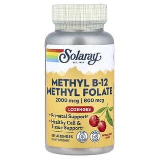 Complejo de Vitamina B, Metilfolato, Folato, sabor Cereza. 60 lozenges.