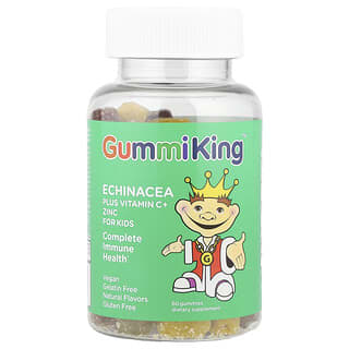 Echinacea Plus Vitamina C+ Zinc para Niños, Fresa, Naranja, Limón, Uva, Cereza y Grapefruit, 60 Gomitas