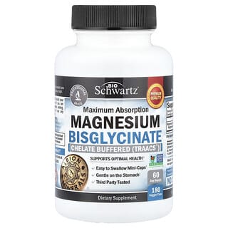 BioSchwartz, Bisglicinato de Magnesio de alta absorción (24 mg). 180 vcaps