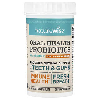 Oral Health Probióticos, para Niños y Adults, Mint, 60 Tabs Masticables