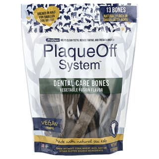 PlaqueOff System™, Dental Care Bones, para Perros, Vegetable Fusion, 13 Bones, 17 oz (482 g)