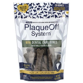 PlaqueOff System™, Mini Dental Care Bones, For Small & Toy Breed Dogs, Vegetable Fusion, 20 Bones, 12 oz (340 g)