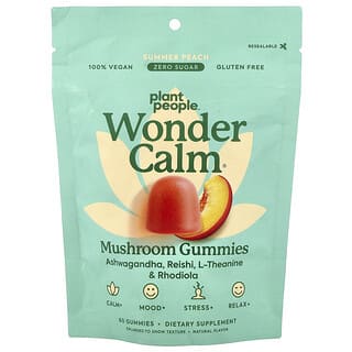 WonderCalm, Mushroom gomitas, Summer Peach, 60 gomitas